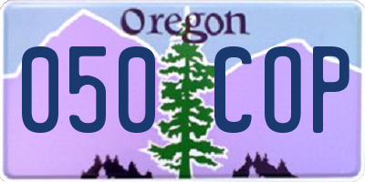 OR license plate 050COP