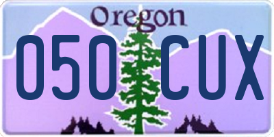 OR license plate 050CUX
