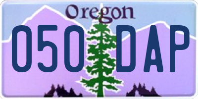 OR license plate 050DAP