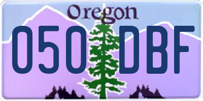 OR license plate 050DBF