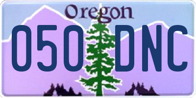 OR license plate 050DNC
