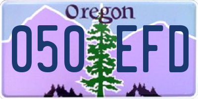 OR license plate 050EFD