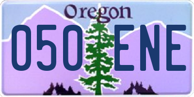 OR license plate 050ENE