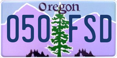 OR license plate 050FSD