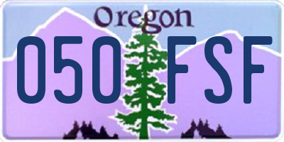 OR license plate 050FSF
