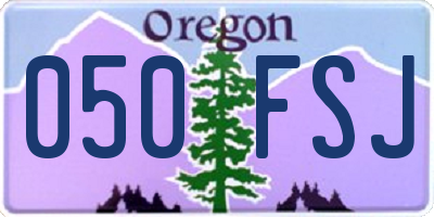 OR license plate 050FSJ