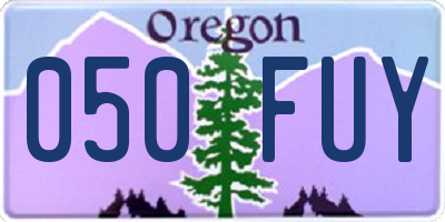 OR license plate 050FUY