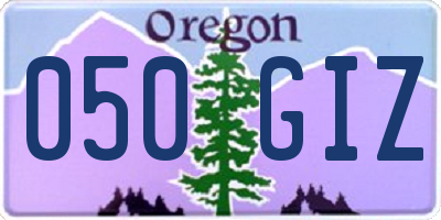 OR license plate 050GIZ