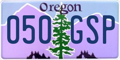 OR license plate 050GSP