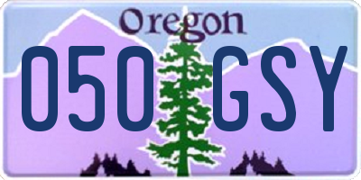 OR license plate 050GSY