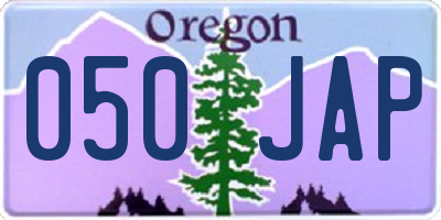 OR license plate 050JAP
