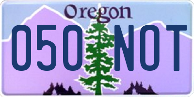 OR license plate 050NOT