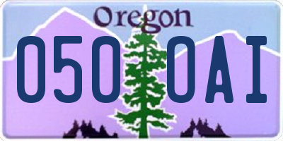OR license plate 050OAI