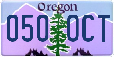 OR license plate 050OCT