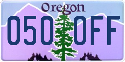 OR license plate 050OFF