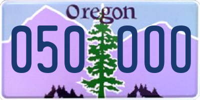 OR license plate 050OOO