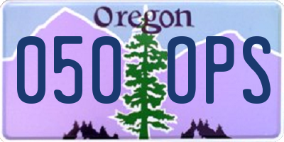 OR license plate 050OPS