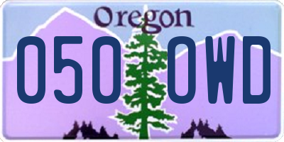 OR license plate 050OWD
