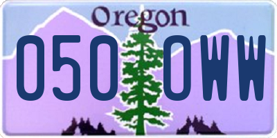 OR license plate 050OWW