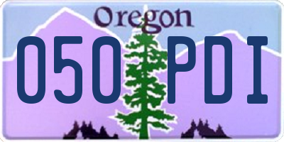 OR license plate 050PDI