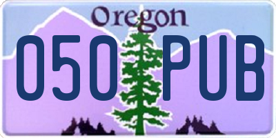 OR license plate 050PUB