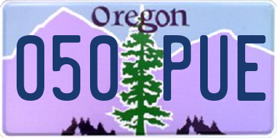 OR license plate 050PUE