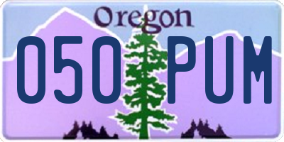 OR license plate 050PUM