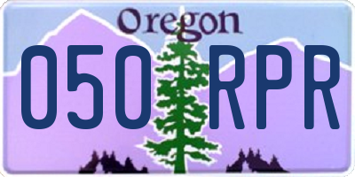 OR license plate 050RPR