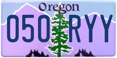 OR license plate 050RYY