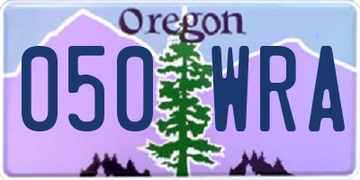 OR license plate 050WRA