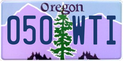 OR license plate 050WTI