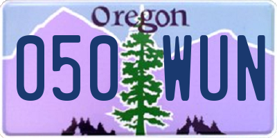 OR license plate 050WUN