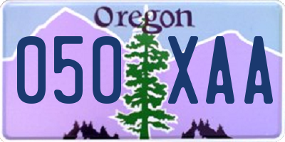 OR license plate 050XAA