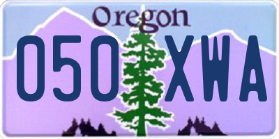 OR license plate 050XWA