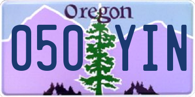 OR license plate 050YIN