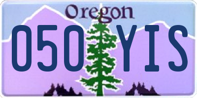 OR license plate 050YIS