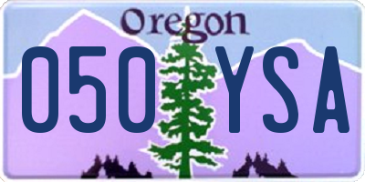 OR license plate 050YSA