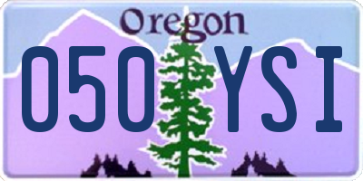 OR license plate 050YSI
