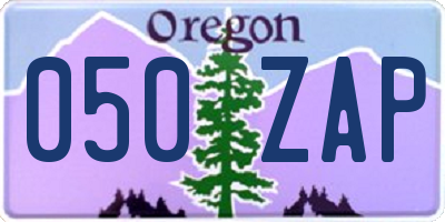 OR license plate 050ZAP