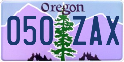 OR license plate 050ZAX