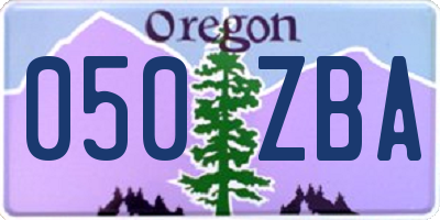OR license plate 050ZBA