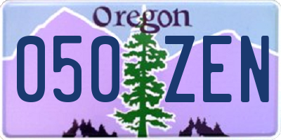 OR license plate 050ZEN