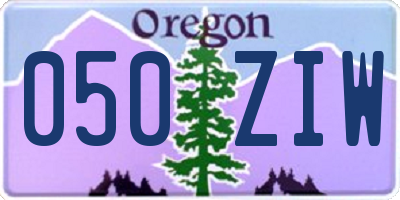 OR license plate 050ZIW