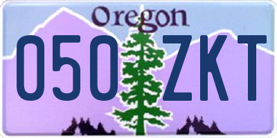 OR license plate 050ZKT