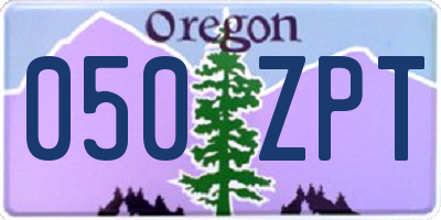 OR license plate 050ZPT