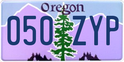 OR license plate 050ZYP