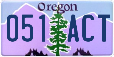 OR license plate 051ACT
