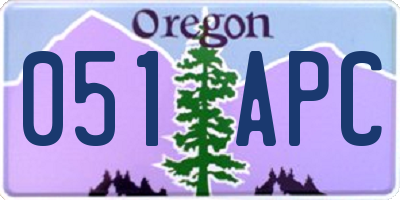 OR license plate 051APC