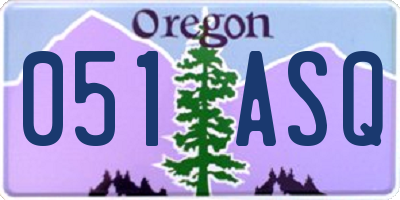 OR license plate 051ASQ