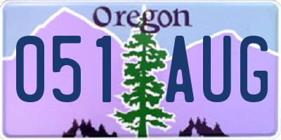 OR license plate 051AUG